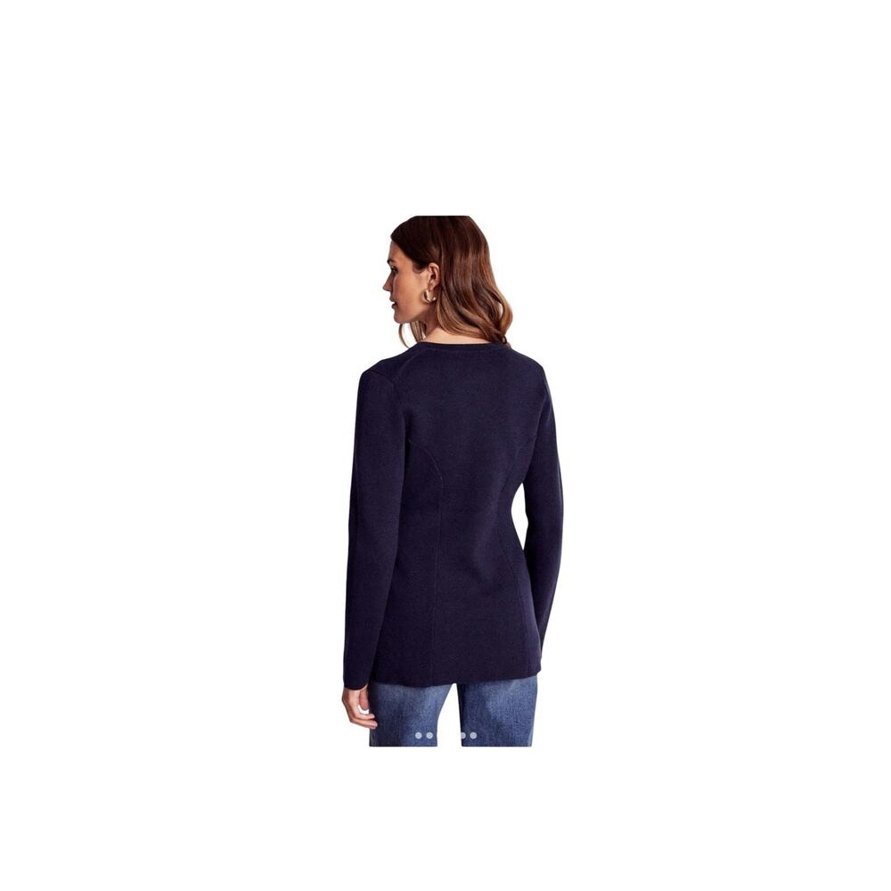 BODEN Joanna Cotton Knit Jacket Button Down Navy Blue Style Sz 8 - Picture 7 of 10